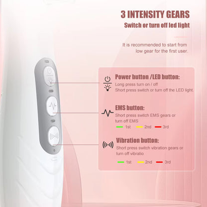 EMS Microcurrent Scalp Massager & Oil Applicator Comb with Phototherapy LED Light
