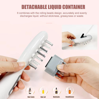 EMS Microcurrent Scalp Massager & Oil Applicator Comb with Phototherapy LED Light