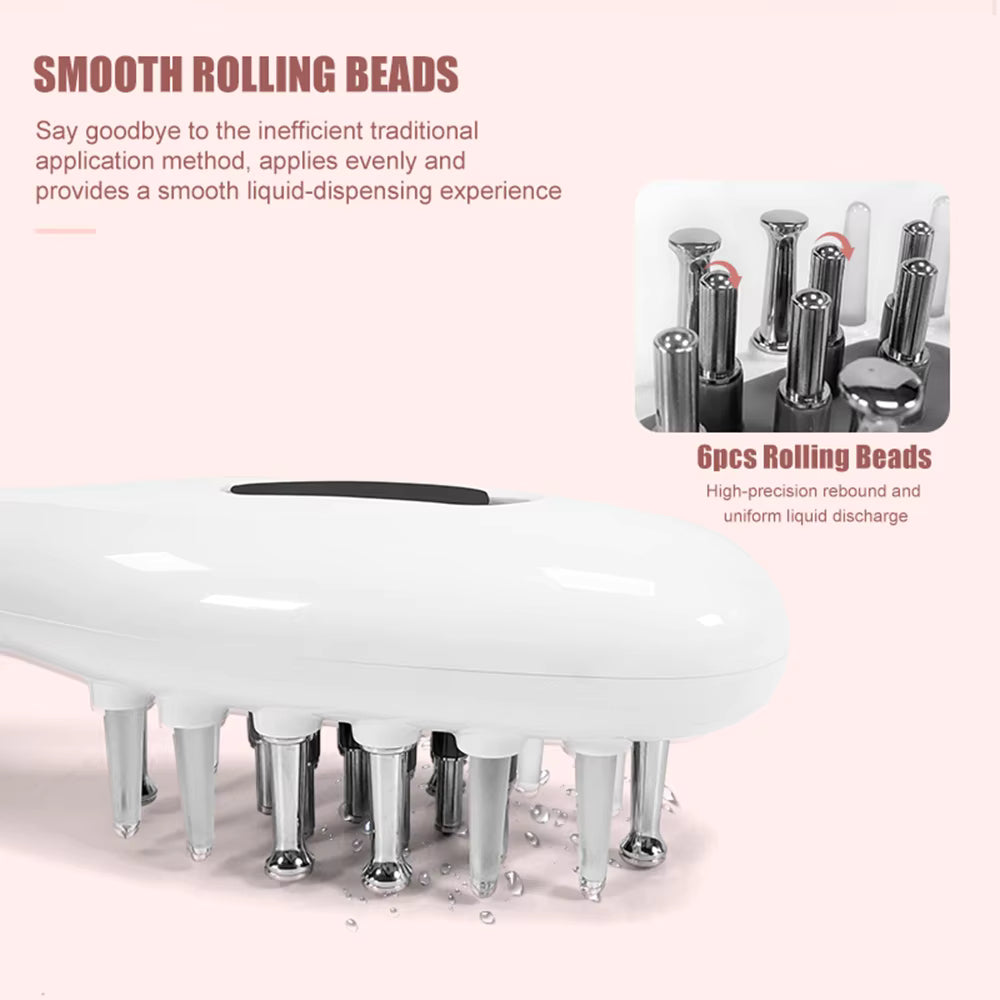 EMS Microcurrent Scalp Massager & Oil Applicator Comb with Phototherapy LED Light