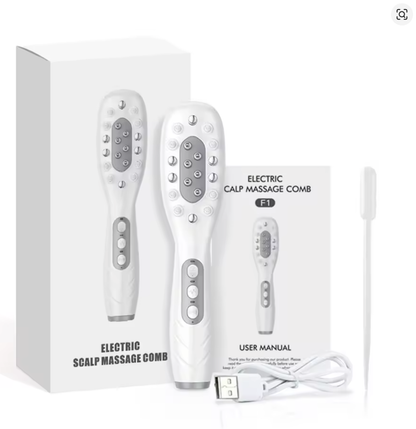 EMS Microcurrent Scalp Massager & Oil Applicator Comb with Phototherapy LED Light