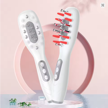 EMS Microcurrent Scalp Massager & Oil Applicator Comb with Phototherapy LED Light